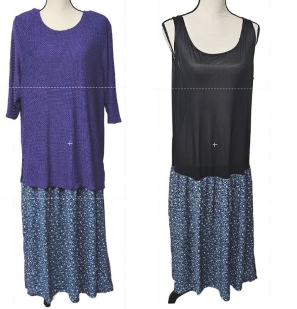 Sharade Vintage Blouse and Tank Dress Sets Womens Plus Size 16W Lagenlook